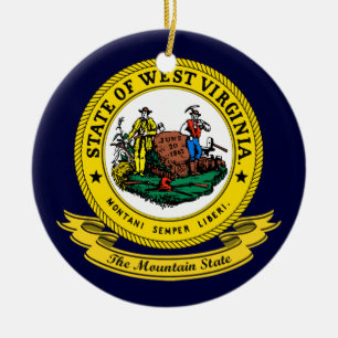 West Virginia förseglar Julgransprydnad Keramik
