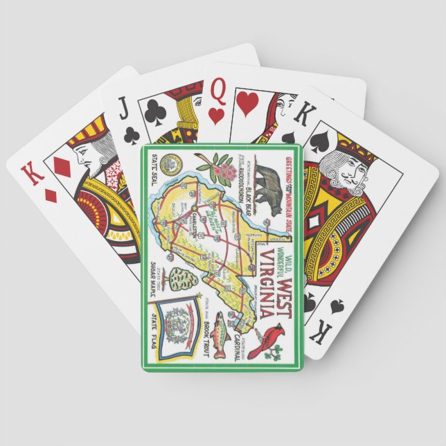 West Virginia Illustrated Playing Cards Casinokort (Baksidan)