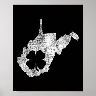 West Virginia irländska Shamrock St. Patrick's Day Poster