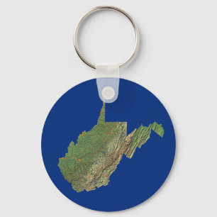 West Virginia karta Keychain Nyckelring
