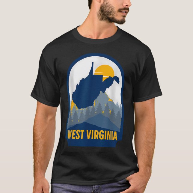West Virginia Kartan Hem T Shirt (Framsida)