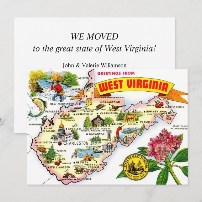 West Virginia Kartannons för Flytt (Fram/baksida)