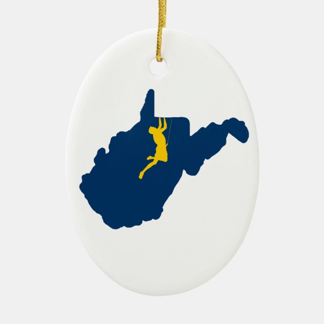West Virginia klättra Julgransprydnad Keramik (Framsidan)