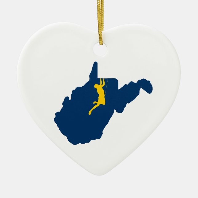 West Virginia klättra Julgransprydnad Keramik (Framsidan)