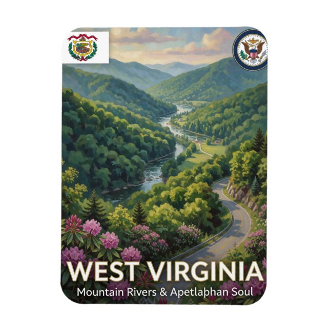 West Virginia Mountain State Heritage 🏔️ Magnet (Vertikal)