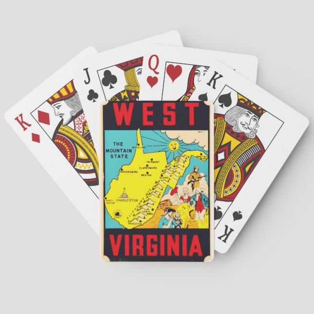 West Virginia Mountain State spelkort (Baksidan)