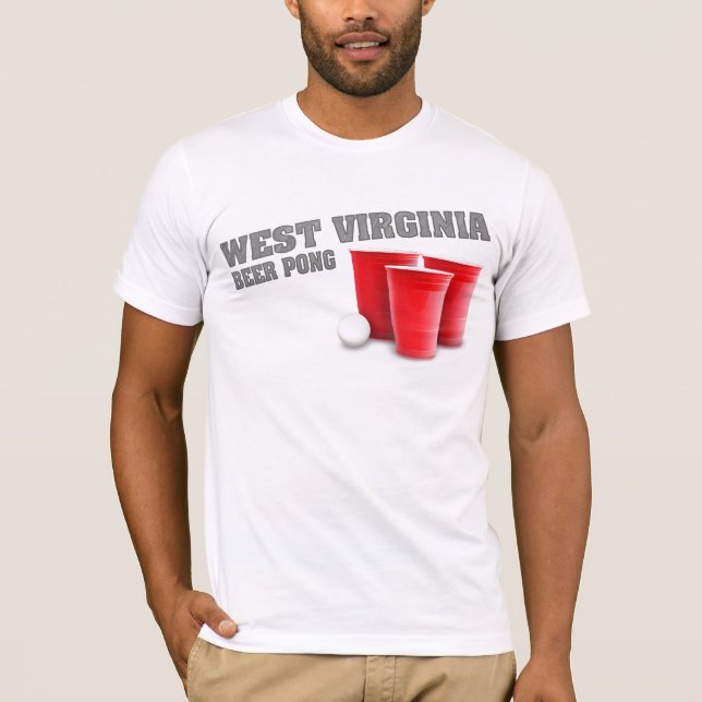 West Virginia ölPong T-tröja Tee Shirt (Framsida)