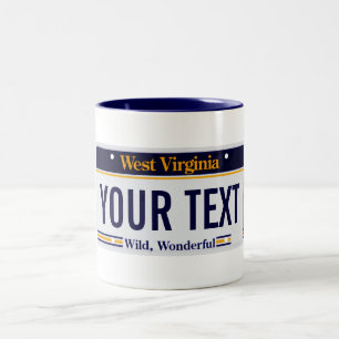 West Virginia registreringsskyltmugg Två-Tonad Mugg