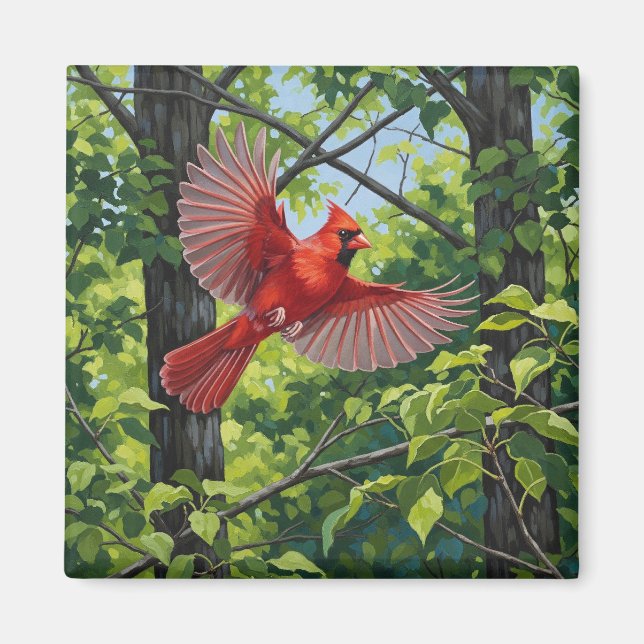 West Virginia State Bird Northern Cardinal Magnet (Framsidan)