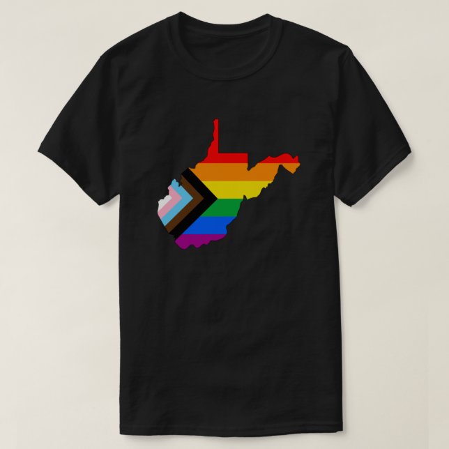 West Virginia Statens Stolthet HBTQ Progress Stolt T Shirt (Design framsida)