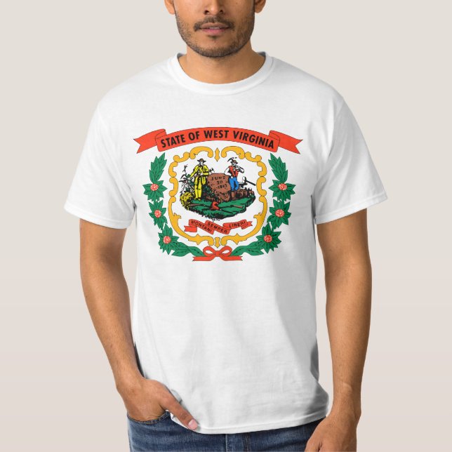West Virginia statlig flagga T-shirt (Framsida)