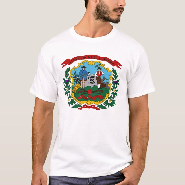 West Virginia statlig flaggaT-tröja T-shirt (Framsida)