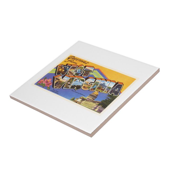 West Virginia statlig WV gammal vintage Kakelplatta (Sidan)