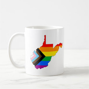 West Virginia Statliga Pride HBTQ Progress Pride Kaffemugg