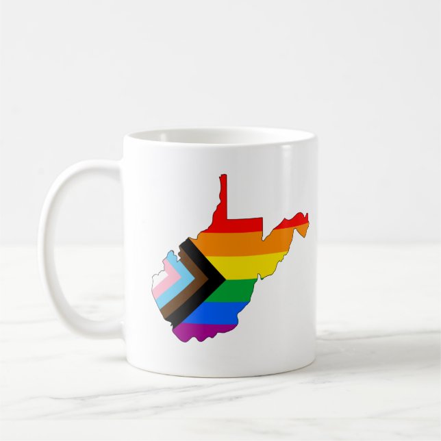 West Virginia Statliga Pride HBTQ Progress Pride Kaffemugg (Vänster)