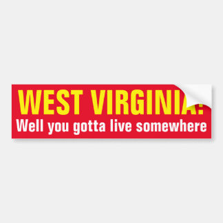 WEST VIRGINIA! - Väl fick du bo någonstans Bildekal