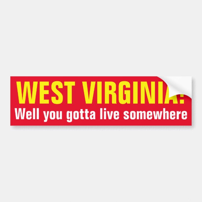WEST VIRGINIA! - Väl fick du bo någonstans Bildekal (Framsidan)