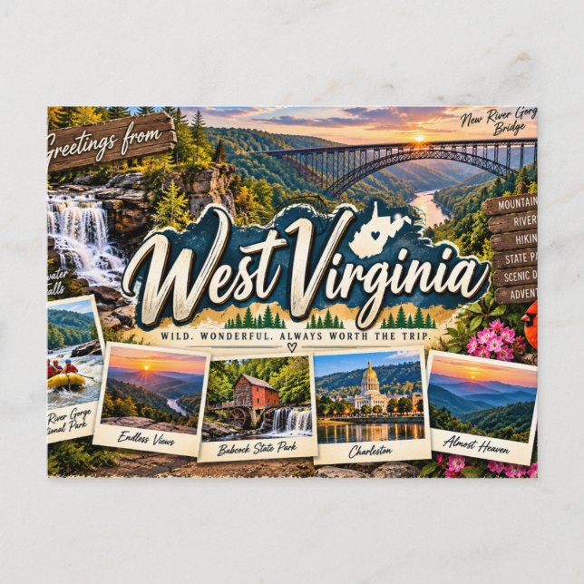 West Virginia Vykort (Framsida)