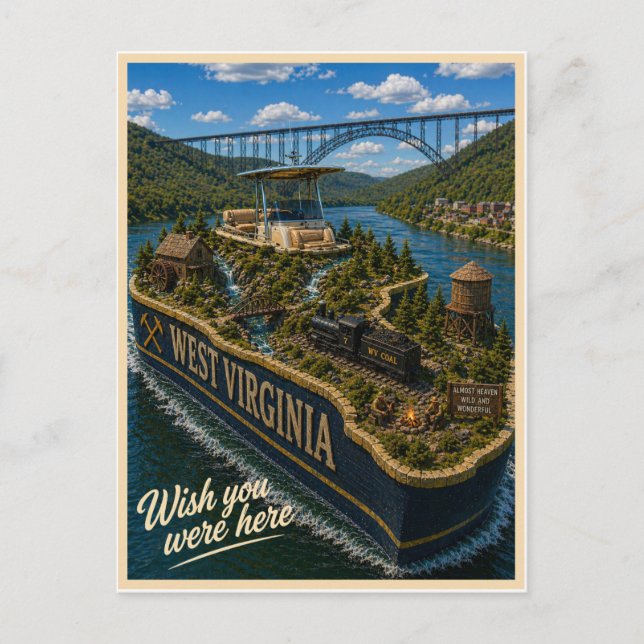 West Virginia | Wish You Were Here | Statserie Vykort (Framsida)