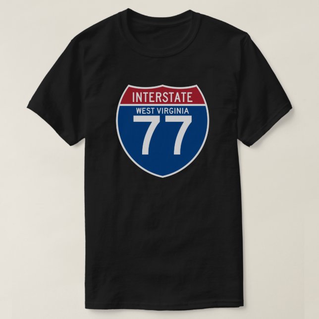 West Virginia WV I-77 skyddar den Interstate Tröja (Design framsida)