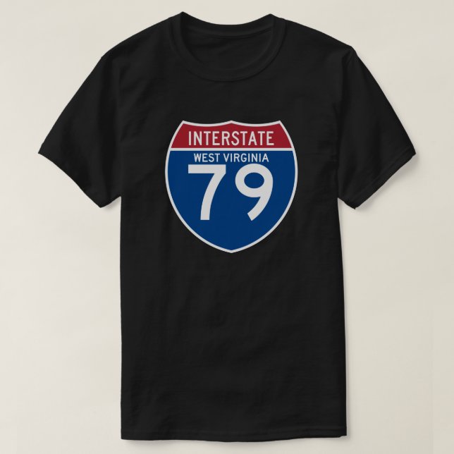 West Virginia WV I-79 skyddar den Interstate T-shirt (Design framsida)