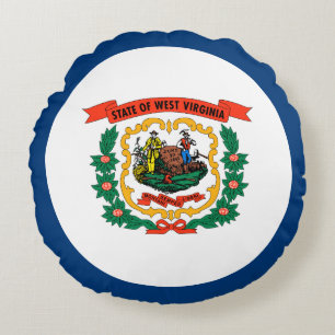 West Virginias delstatsflagga Rund Kudde