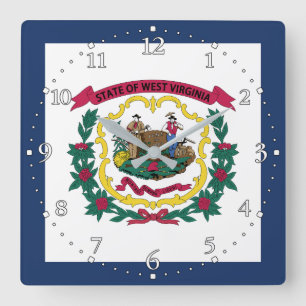 West Virginias statsflagga Fyrkantig Klocka