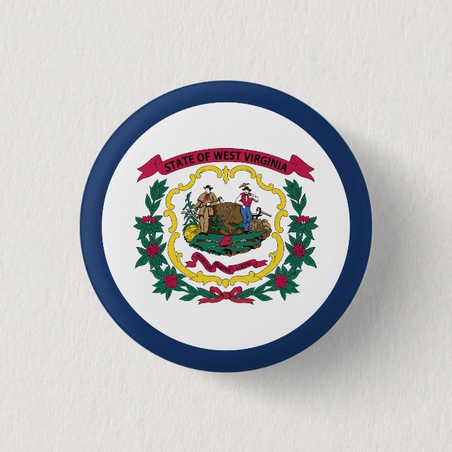 West Virginias statsflagga Knapp (Framsida)