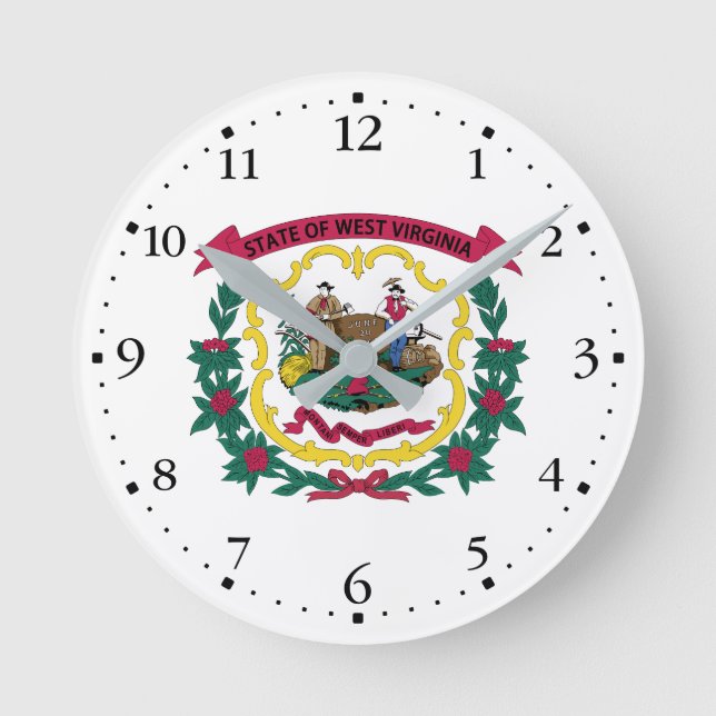 West Virginias statsflagga Rund Klocka (Framsida)