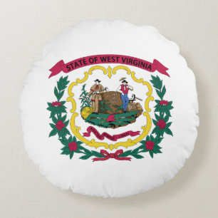 West Virginias statsflagga Rund Kudde