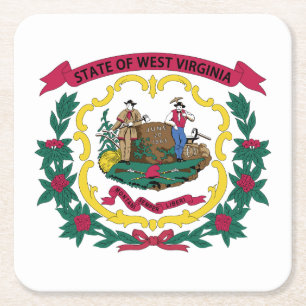 West Virginias statsflagga Underlägg Papper Kvadrat