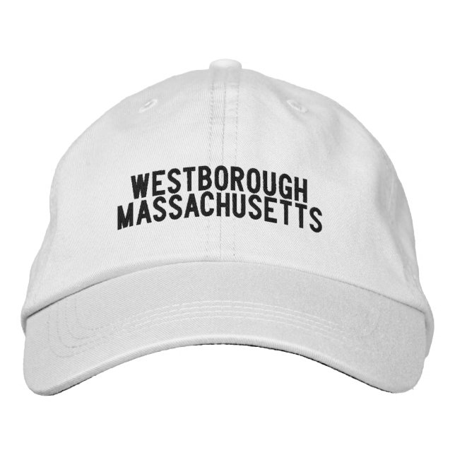 Westborough Massachusetts Hat Broderad Keps (Framsida)