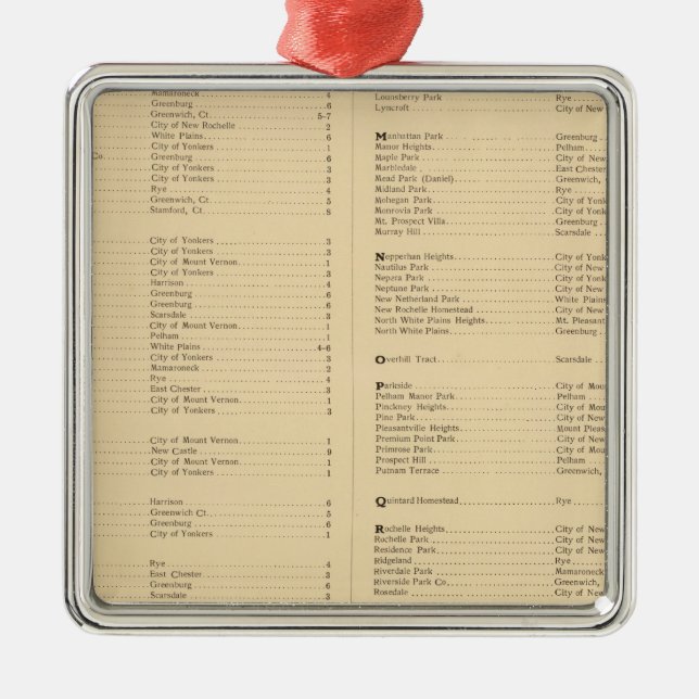 Westchester County, New York 4 Julgransprydnad Metall (Framsidan)