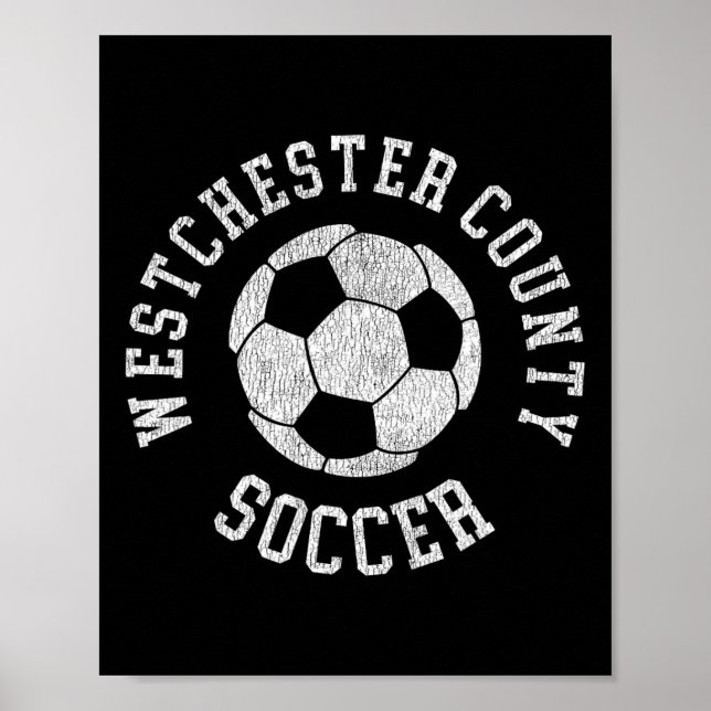 Westchester County Soccer Retro Distressed 90's Vi Poster (Framsidan)