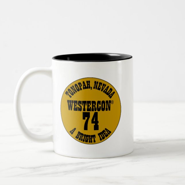 Westercon 74 tvåtonskaffe Mugg (Vänster)