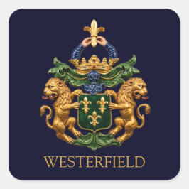 Westerfield Holländska Familjens Vapen. Fyrkantigt Klistermärke