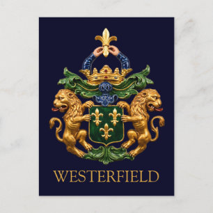Westerfield Holländska Familjens Vapen. Vykort