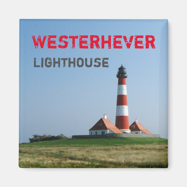 Westerhever-fyr, Wadden Sea, Tyskland Magnet (Framsidan)