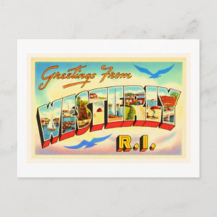 Westerly Rhode island RI Vintage resor Souvenir Vykort