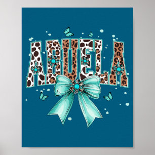 Western abuela båge ko teal turkos fjädrar poster