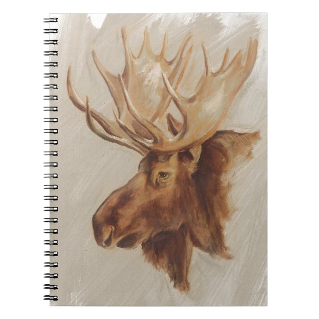 Western amerikansk djurstudie | Moose Porträtt Anteckningsbok (Framsidan)