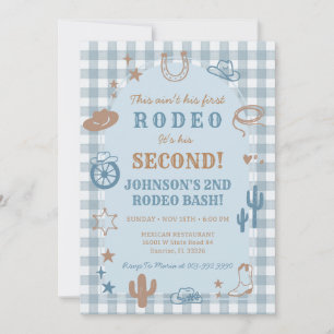 Western andra rodeo pojke födelsedagsinbjudan inbjudningar