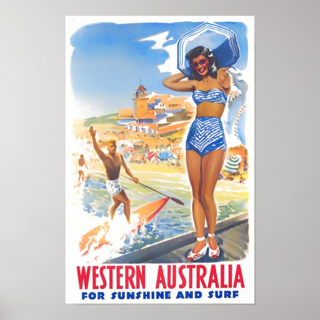 Western Australia vintage travel Poster (Framsidan)
