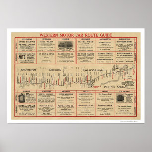Western Auto ruttkarta 1915 Poster