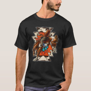 Western Aztec Cowhide Rodeo Cowgirl Cowboy Cow Pub T Shirt