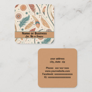 Western aztec-design fyrkantigt visitkort