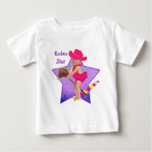 Western Baby Cowgirl On Stick Horse