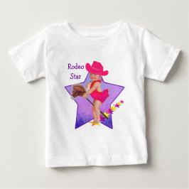 Western Baby Cowgirl On Stick Horse T Shirt