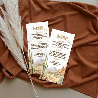 Western Baby Shower Menu Card Meny