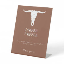 Western babyskylt (Cowboy Shower Diaper Raffle-sky